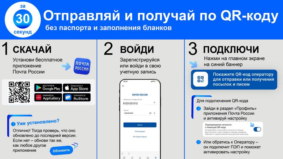 Как получать почту по QR-коду