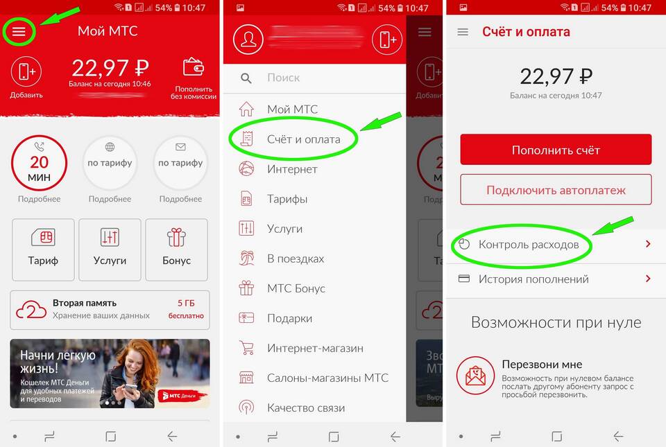 Как узнать подключенные услуги МТС