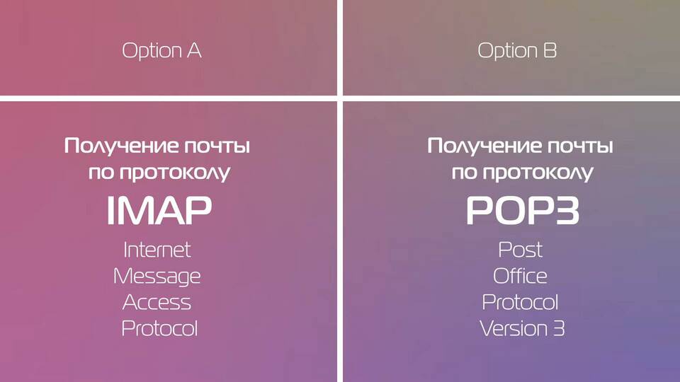 Тип аккаунта POP3 или IMAP: что это